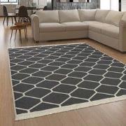 Laagpolig Skalima Scandi Kelim - Antraciet - 60x180 cm