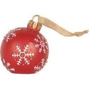 Clayre & Eef Kersthanger Kerstbal Ø 12x14 cm Rood Kunststof