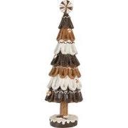 Clayre & Eef Decoratie Kerstboom Ø 12x39 cm Bruin Kunststof
