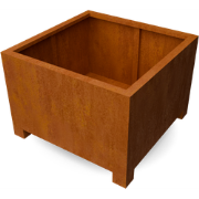 Artesa plantenbak cortenstaal met 10 cm poten L100 x B100 x H70 cm