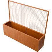 Verta Rechthoekige plantenbak cortenstaal met klimnet L200 x B50 x H16...
