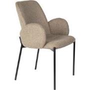 Housecraft Living Tjarda Eetkamerstoel met armleuning Bruin - Set van ...