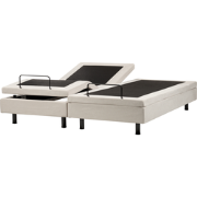 DUKE II - Tweepersoonsbed - Lichtbeige - 180 x 200 cm - Polyester