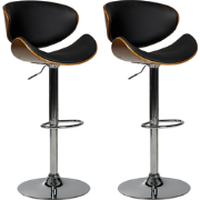 ROTTERDAM - Barkruk set van 2 verstelbaar - Zwart - Kunstleer