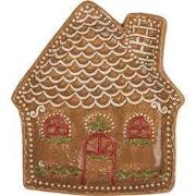 Clayre & Eef Ontbijtbord Gingerbread house 20x18x3 cm Bruin Keramiek