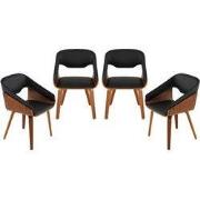 Set van 4 bridges in zwart vinyl H78 cm - BRAD