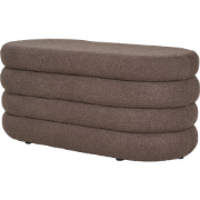 Rumi ovale teddy bankje bruin met opbergruimte - 103 x 45 cm