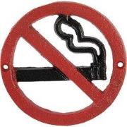 Clayre & Eef Tekstbord Ø 12x1 cm Rood Metaal