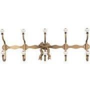Clayre & Eef Wandkapstok 5 Haken 50x7x17 cm Goudkleurig Metaal