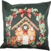 Clayre & Eef Kussenhoes 45x45 cm Groen Polyester Kerst