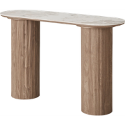 Ronda houten sidetable met keramiek blad bruin - 120 x 78 cm