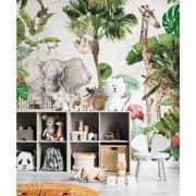Kinderkamer jungle safari - Kinderbehang - 194,8 cm x 280 cm - Walloha