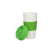 Thermo koffie en theebekerwit groen