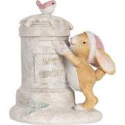 Clayre & Eef Decoratie Beeld Konijn 11x8x11 cm Beige Kunststof