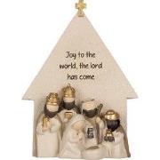 Clayre & Eef Kerstdecoratie Beeld Kerstgroep 16x6x21 cm Beige Kunststo...