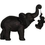 Clayre & Eef Beeld Olifant 20x8x18 cm Zwart Kunststof