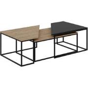 Set van 3 salontafels met metalen poten  TITAN