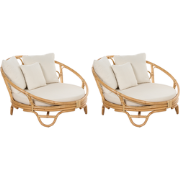 ROSSANO - Ligstoel set van 2 - Natuurlijk - Rotan