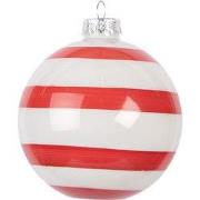 Clayre & Eef Kerstbal Ø 8x8 cm Rood Roze Glas