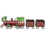 Clayre & Eef Kerstdecoratie Beeld Trein 168x30x46 cm Rood Metaal