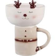 Clayre & Eef Mok Hert 250 ml / 250 ml Beige Keramiek Hert