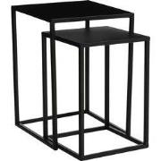 Goa side table black set of 2 - l30xw30xh42cm