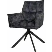 Starfurn Eetkamerstoel Dani Velvet | Antraciet | Met armleuning - set ...