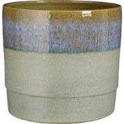 Mica Decorations Olof Bloempot - H24 x Ø26 cm - Terracotta - Donkerbla...