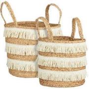 Basket round brown set of 2 - h30xd32cm
