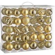 Tree decoration unbreakable gold 60 pieces - d7cm