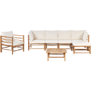 CERRETO - Loungeset 6-zits - Gebroken wit - Bamboehout