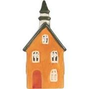 Clayre & Eef Waxinelichthouder Huis 10x7x21 cm Oranje Keramiek