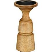 Mica Decorations Nino Kandelaar - H10 x Ø21 cm - Mangohout - Donkerbru...