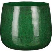 Mica Decorations Benson Bloempot - H22 x Ø24 cm - Metaal - Donkergroen