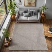 Laagpolig vloerkleed - Gevlochten - Handgeweven Look - Bruin - 160x230...