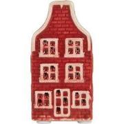 Clayre & Eef Decoratie Huis met LED Huis 4x4x8 cm Rood Keramiek
