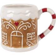 Clayre & Eef Mok Gingerbread house 350 ml Bruin Keramiek