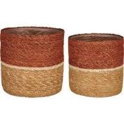 Damian basket red set of 2 - h20xd20cm