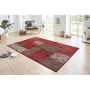 Vintage Patchwork Laagpolig vloerkleed - Kirie - Rood / Bruin - 80 X 2...