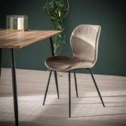 Set van 4 eetkamerstoelen Argo Velours champagne