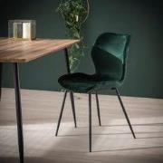Set van 4 eetkamerstoelen Argo Velours Groen