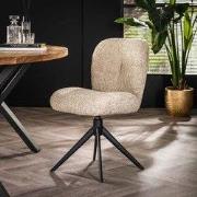 Set van 2 eetkamerstoelen Lirio Bouclé zand draaibaar