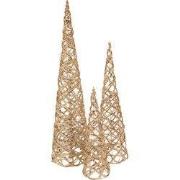 Clayre & Eef Kerstdecoratie met LED-verlichting Kerstboom Ø 20x80/16x6...