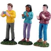 Kerstdorpminiatuur Music Festival Fans 12x4x18 cm 3st