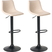 LEBRIJA - Barkruk set van 2 - Lichtbeige - Kunstleer