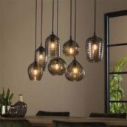 Industriële Hanglamp Glas Gaby 7-Lichts