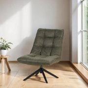 Industriële draaifauteuil groen eco-leer 360° draaibaar Yuki