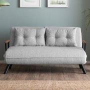 2-zits Slaapbank Sando Grijs Teddystof