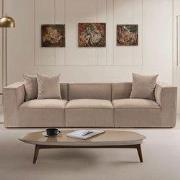 Modulaire XXL 3-zits bank Sora 325 cm breed in Cappucino linnen