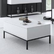 Rechthoekige Salontafel Wit Lord 90x60 - Zwart Frame